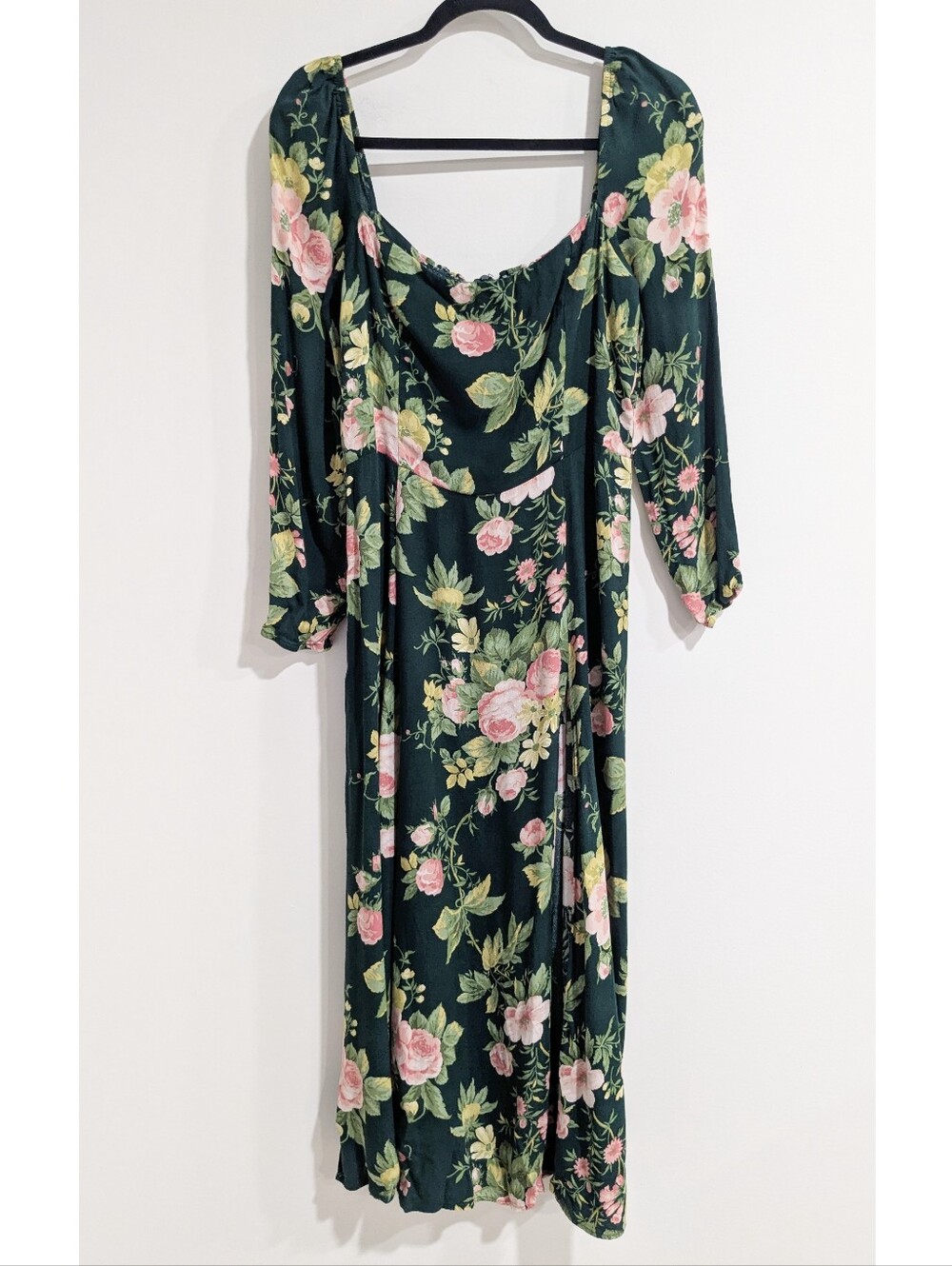 Reformation Sigmund Floral-Print Crepe Midi Dressl